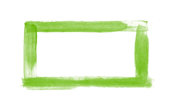 Groene hand beschilderde vierkante frame — Stockfoto