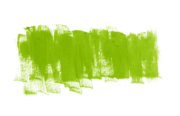Gröna handmålade brush strokes daub — Stockfoto