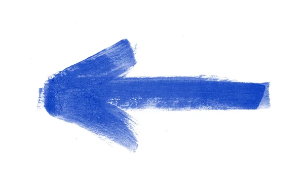 Blue hand painted brush stroke arrow — Stock Photo, Image