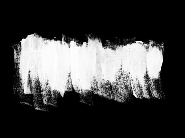Белая кисть мазки Дауб на черном фоне — стоковое фото