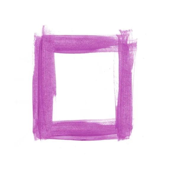 Фіолетова ручна пофарбована квадратна рамка — стокове фото