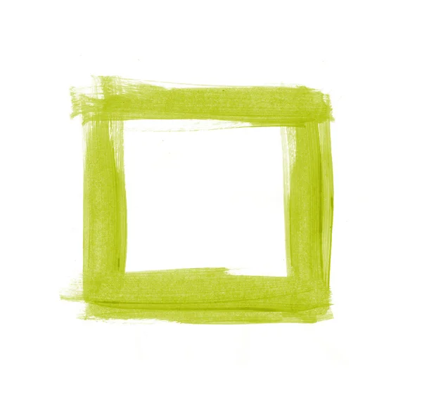 Green hand painted square frame — Stock Photo, Image
