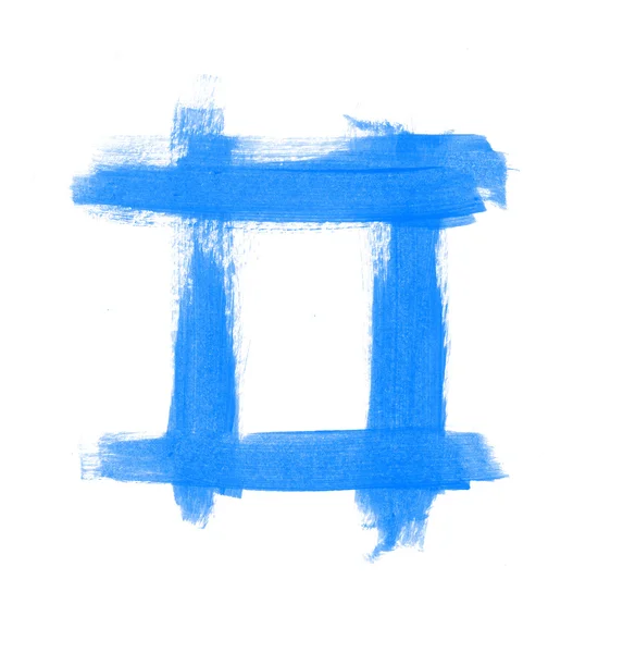 Blue hand painted square frame — Stock Photo, Image