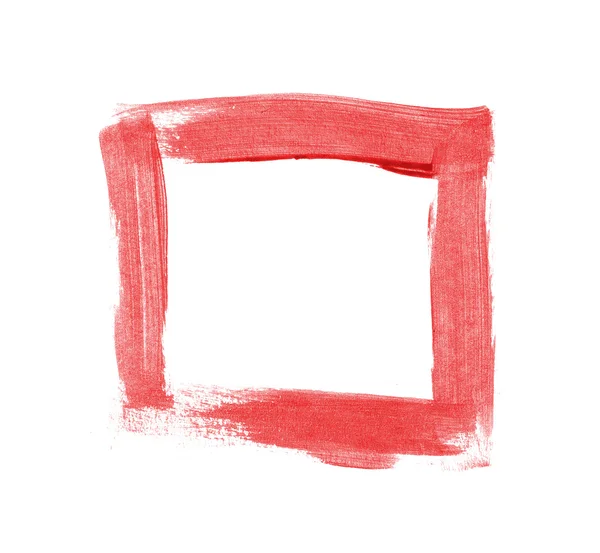 Red hand painted square frame — Stock Photo, Image