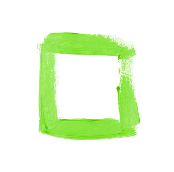 Зелена ручна пофарбована квадратна рамка — стокове фото