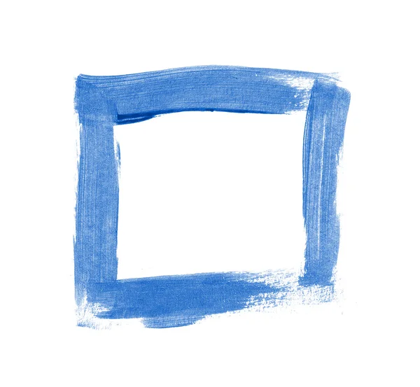 Blue hand painted square frame — Stock Photo, Image