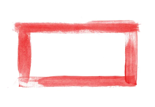 Kırmızı el boyalı kare çerçeve — Stok fotoğraf