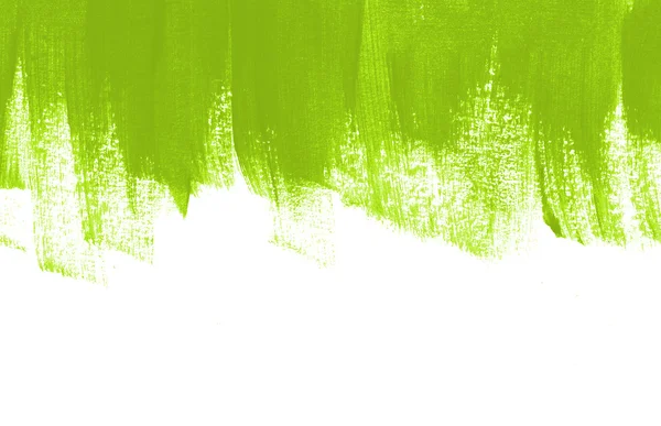 Green hand painted brush strokes background — Stock Photo, Image