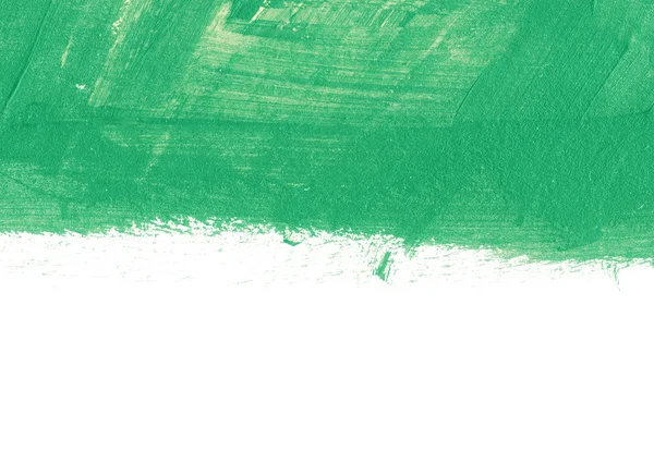 Green hand-painted brush stroke daub background — Stock Photo, Image