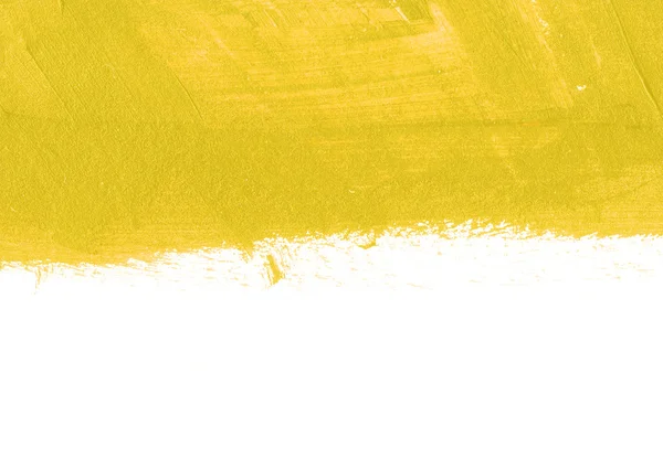 Gelber abstrakter, handbemalter Pinselstrich — Stockfoto