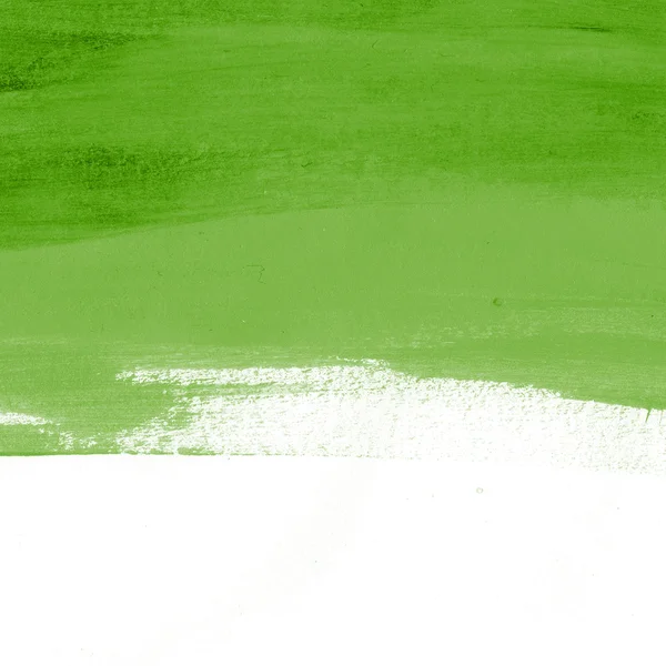Green hand-painted brush stroke daub background — Stock Photo, Image