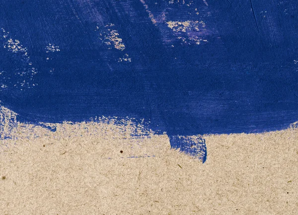 Bleu peint à la main coup de pinceau fond daub sur vieux papier vintage — Photo