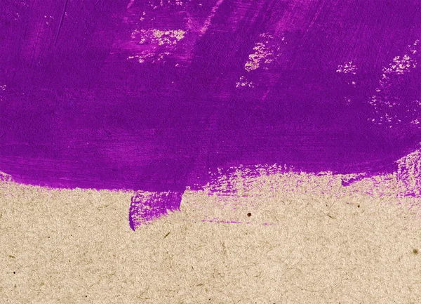 Purple hand-painted brush stroke daub background over old vintage paper — Stock Photo, Image