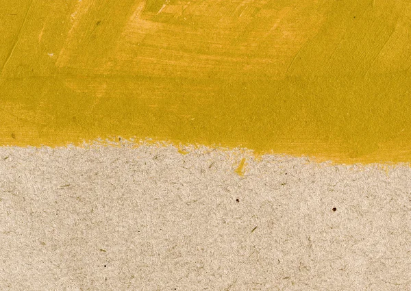 Amarelo abstrato pintados à mão pincel curso daub fundo sobre vintage velho papel — Fotografia de Stock