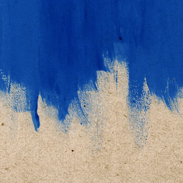 Bleu peint à la main coup de pinceau fond daub sur vieux papier vintage — Photo