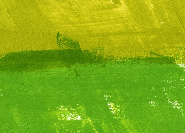 古いヴィンテージ紙の上の緑と黄色の手描きのブラシ ストローク ダアブ背景 — ストック写真