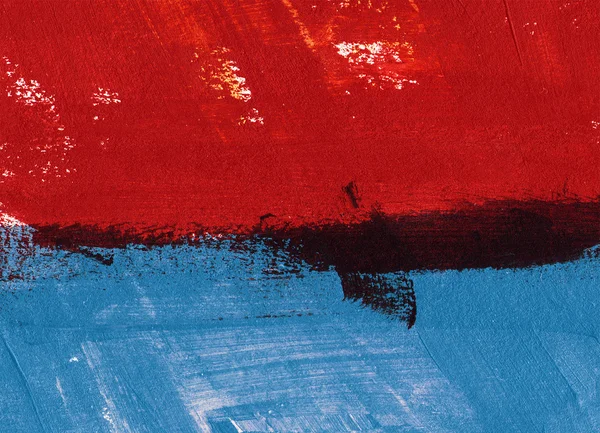 Röda och blå handmålade brush stroke daub bakgrund — Stock fotografie