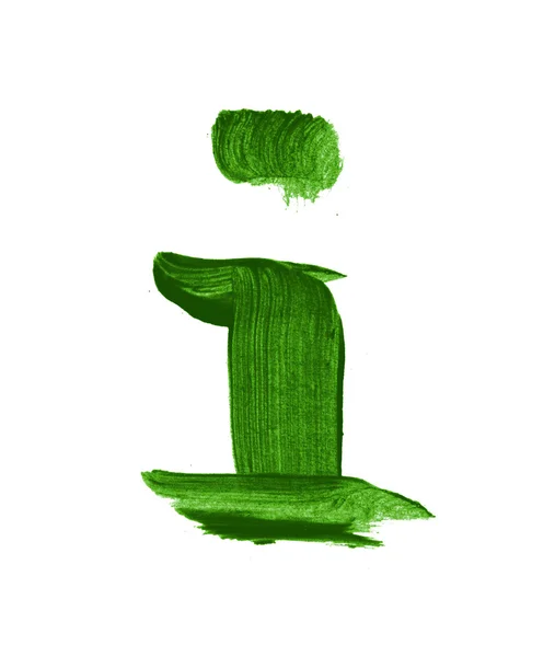 Zielony ręcznie malowany znak informacyjny - ikona — Zdjęcie stockowe