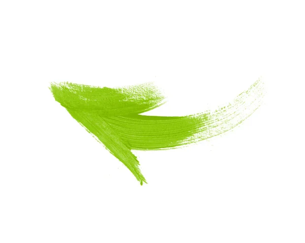 Green hand painted brush stroke arrow — Stock Photo, Image