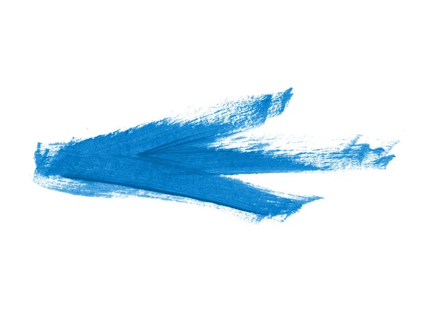 Blue hand painted brush stroke arrow — Stock Photo, Image