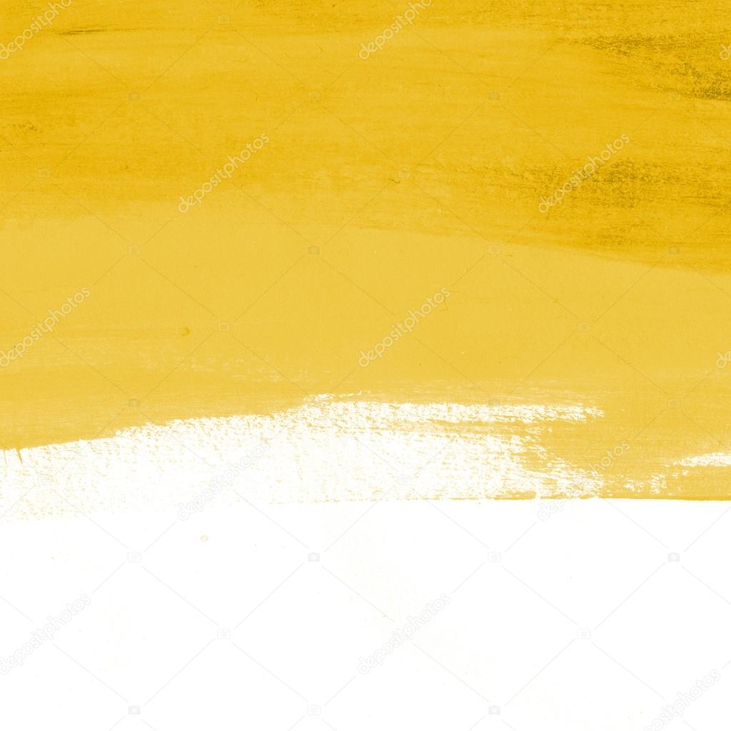 Yellow abstract hand-painted brush stroke daub background