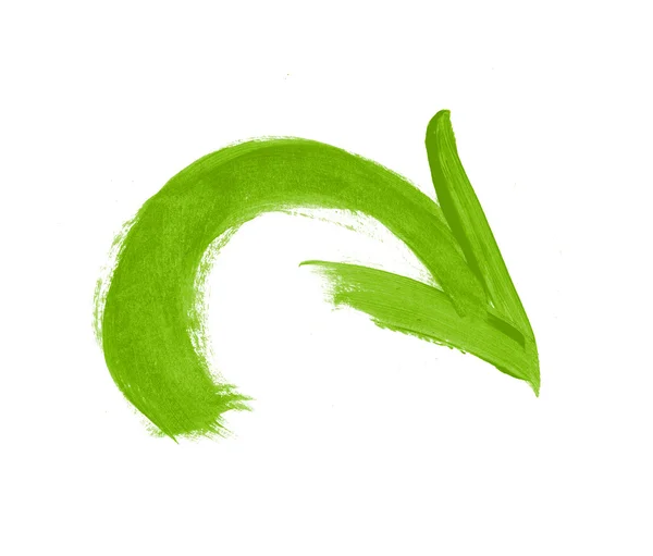 绿色手绘画笔描边的箭头 — 图库矢量图片