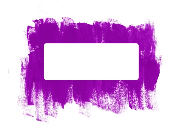 Purple hand-painted brush strokes frame — Stock Vector