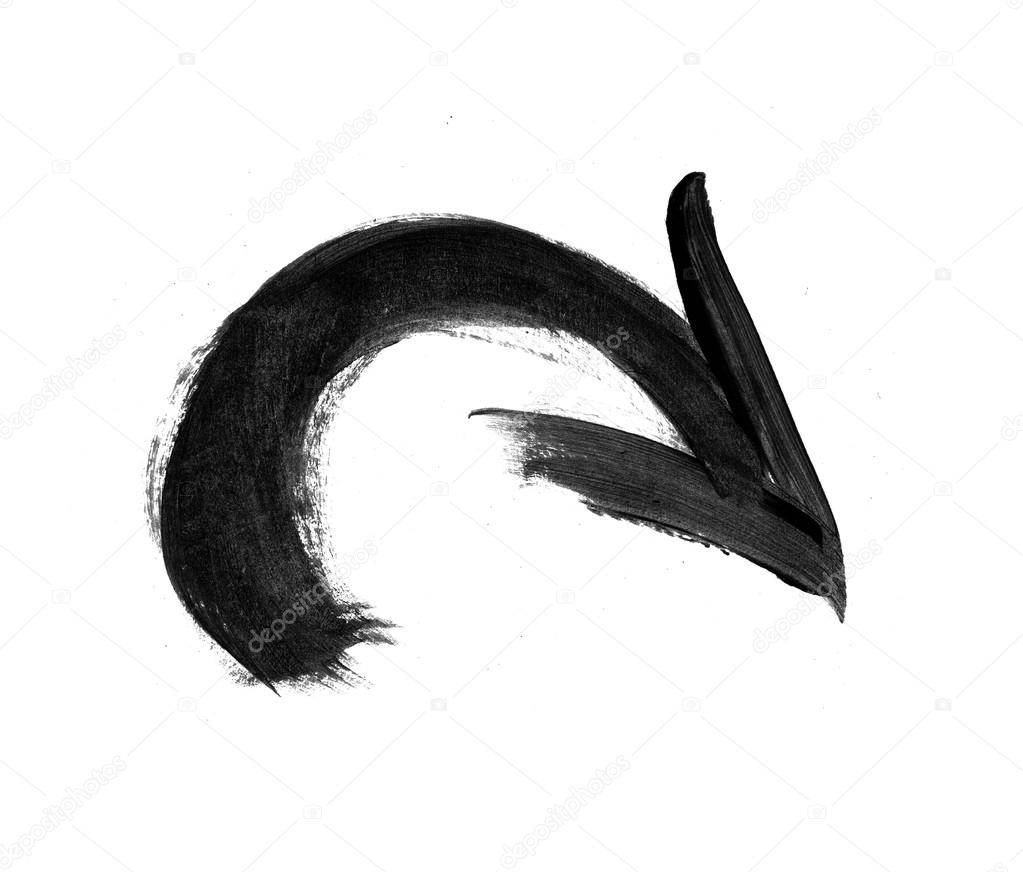 handgemalt-Pinsel Strich Pfeil schwarz — Stockvektor ...