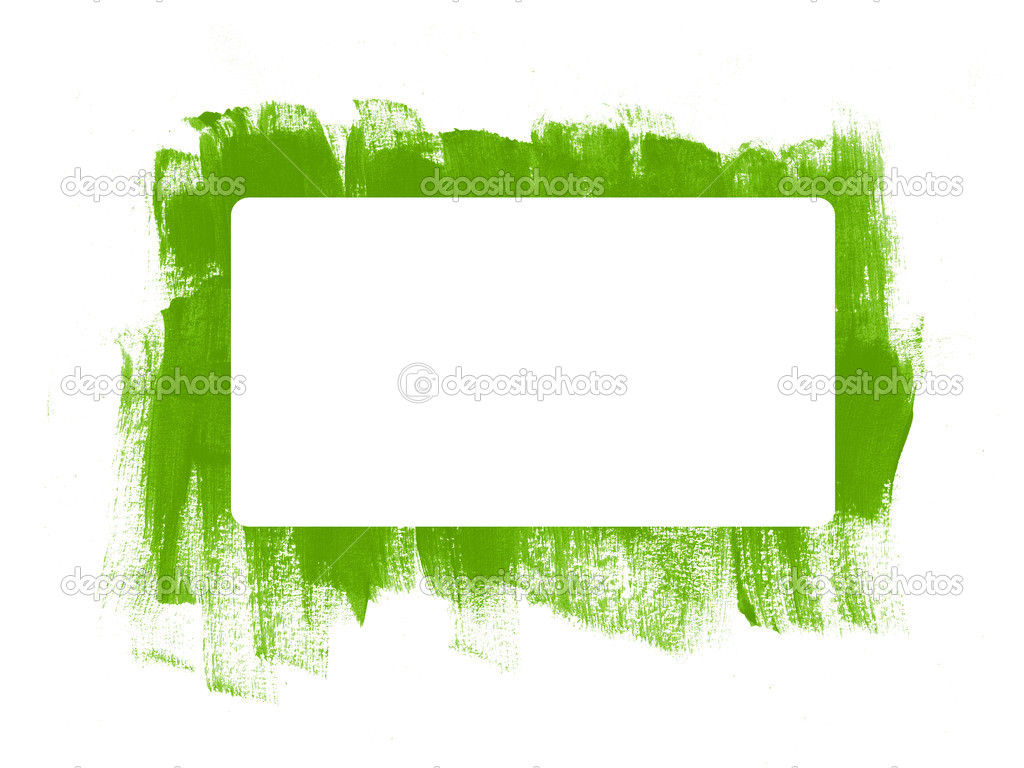 Green handpainted brush strokes frame Stock Vector Image by