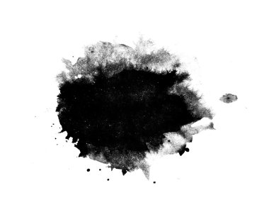 Abstract isolated black ink stain