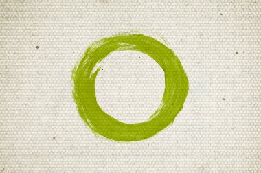 el boyaması yeşil soyut fırça kontur daub daire vintage eski kağıt üstünde