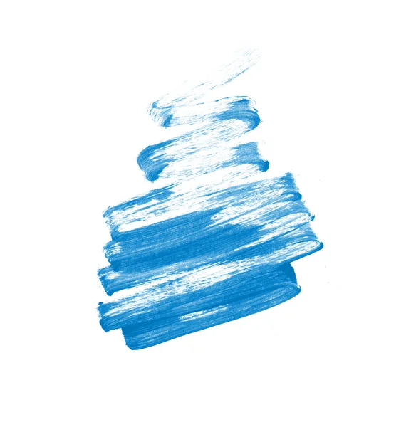 Blue hand painted zigzag brush stroke — Stock Photo, Image