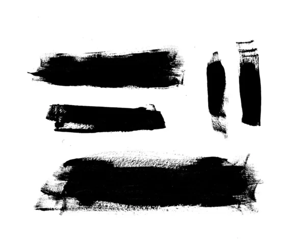 Black hand painted brush strokes — Stock Photo, Image