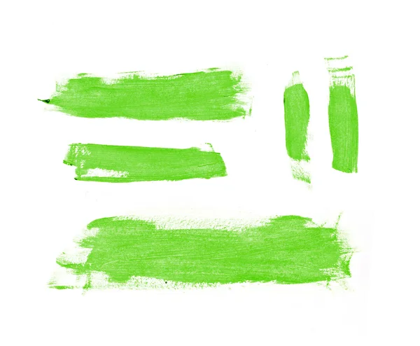 Green hand painted brush strokes — Stock Photo, Image