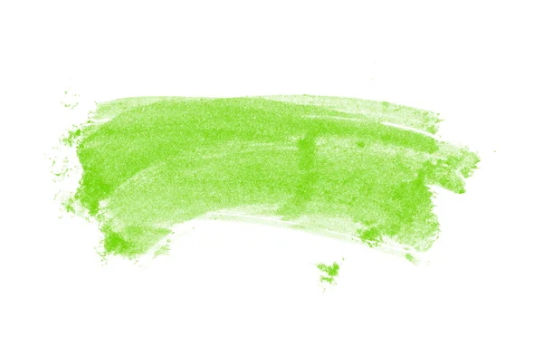 Green hand painted brush strokes watercolor daub — Stock Photo, Image