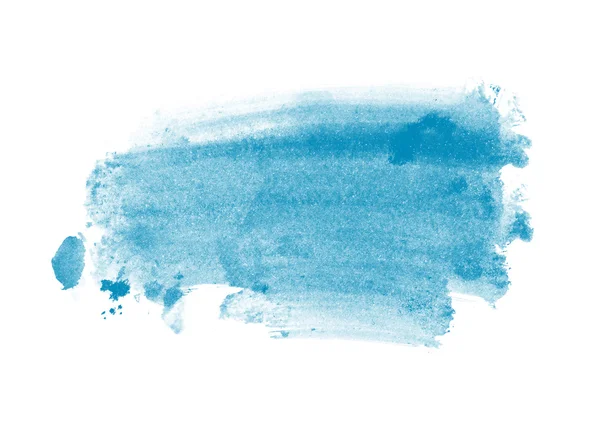 Blå hand målade penseldrag akvarell daub — Stockfoto