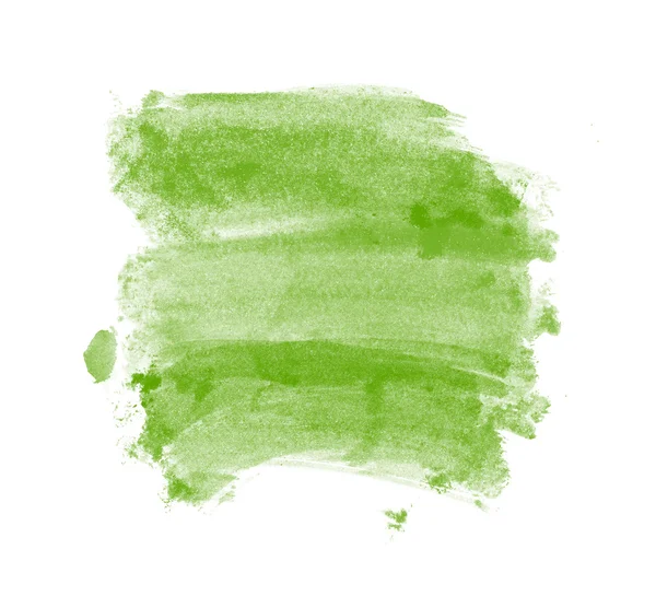 Yeşil el fırça darbeleri suluboya daub boyalı. — Stok fotoğraf