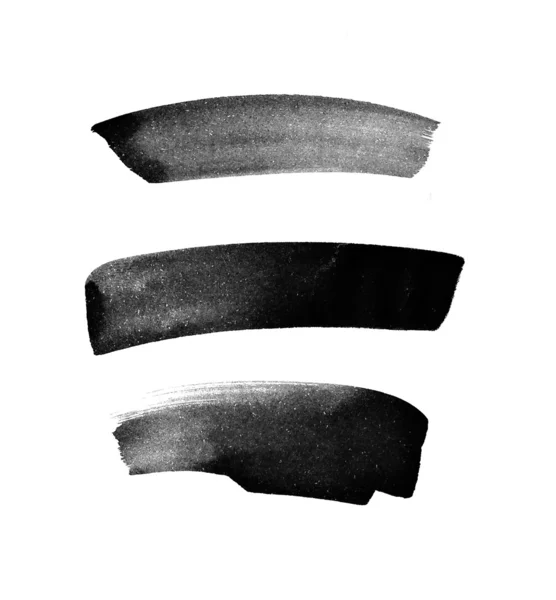 Noir peint daub de traits de pinceau à la main — 图库照片