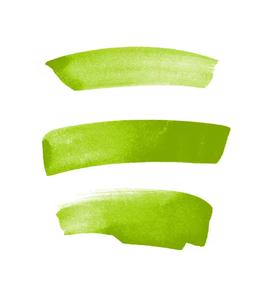 Groene hand beschilderde penseelstreken — Stockfoto