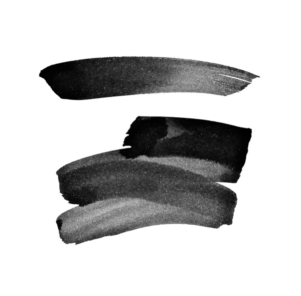 Czarny ręcznie malowane pociągnięcia pędzla — Zdjęcie stockowe