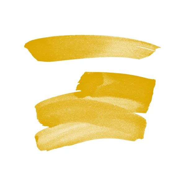 Yellow hand painted brush strokes — Stock Photo, Image