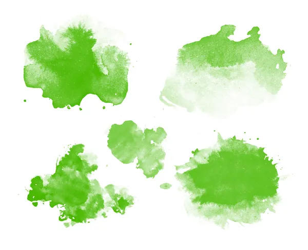 抽象的绿色水彩污渍 — 图库照片