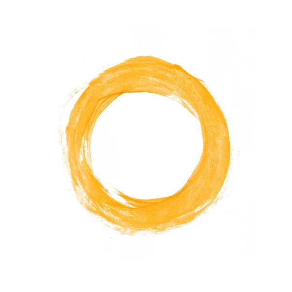Yellow hand painted circle — Stock Photo, Image