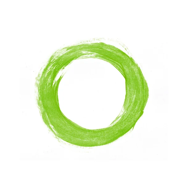 녹색 손으로 동그라미를 그린 — 스톡 사진
