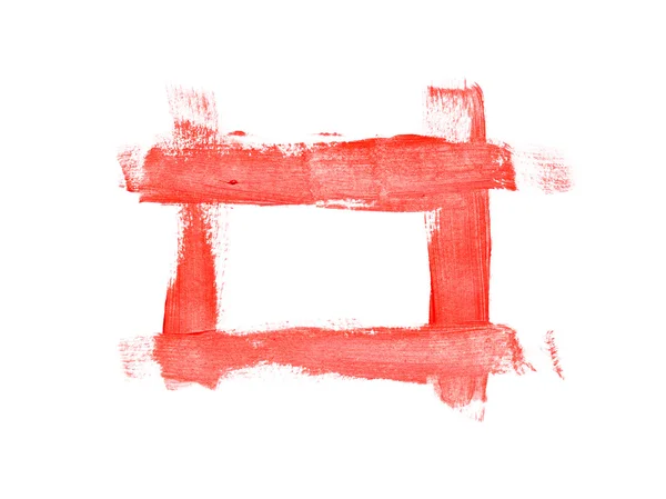 Red hand drawn painted frame — Stock Photo, Image