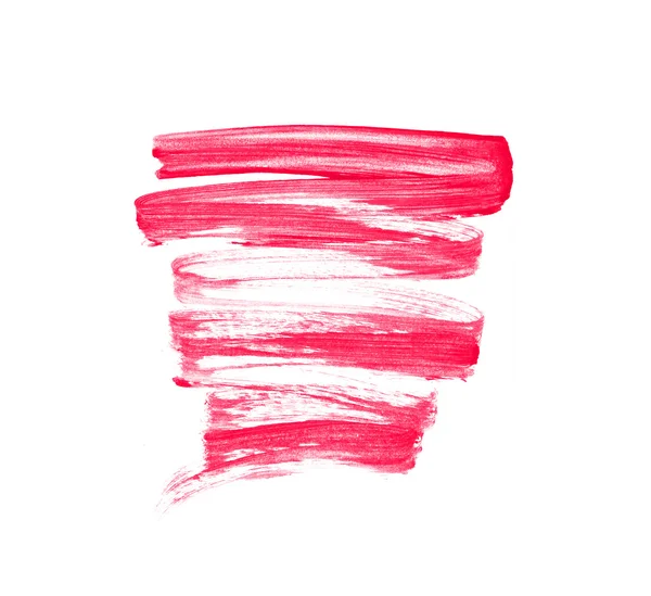 Red hand painted zig zag brush stroke — Stock Photo, Image