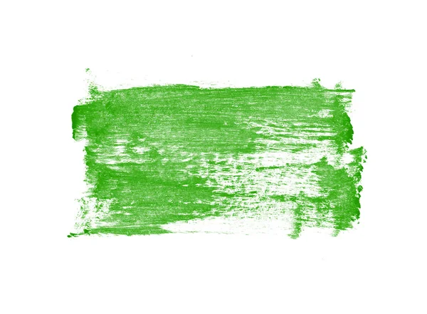 Green hand painted strokes texture — Stock Photo, Image