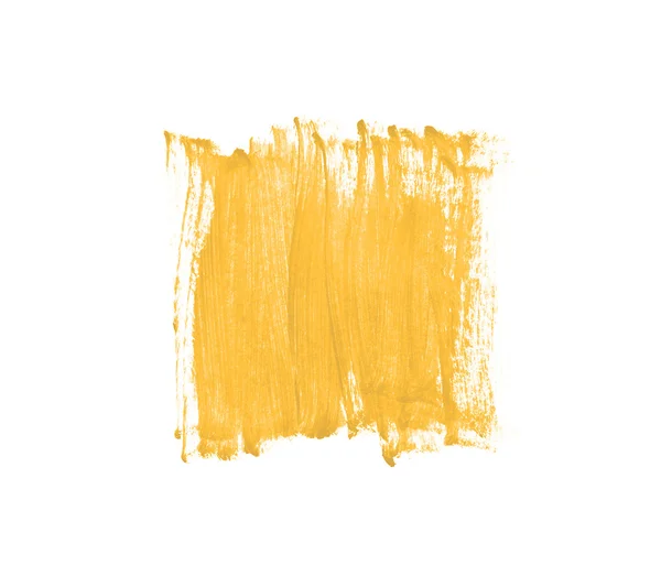 Parlak sarı el boyalı fırça darbeleri çekilmiş — Stok fotoğraf