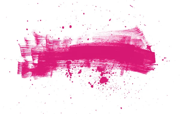 Magenta brush strokes and paint spatter — Stock Photo, Image