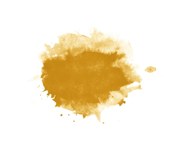 Soyut izole sarı sulu boya lekesi — Stok fotoğraf